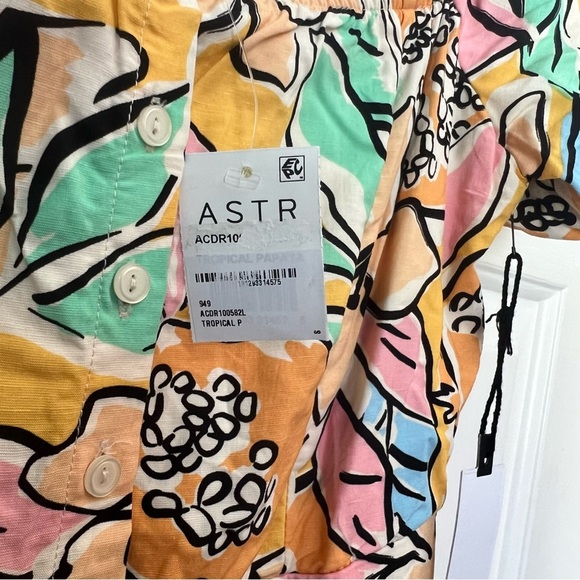 ASTR The Label Saveria Tropical Papaya Off the Shoulder Maxi Dress S - Picture 10 of 12